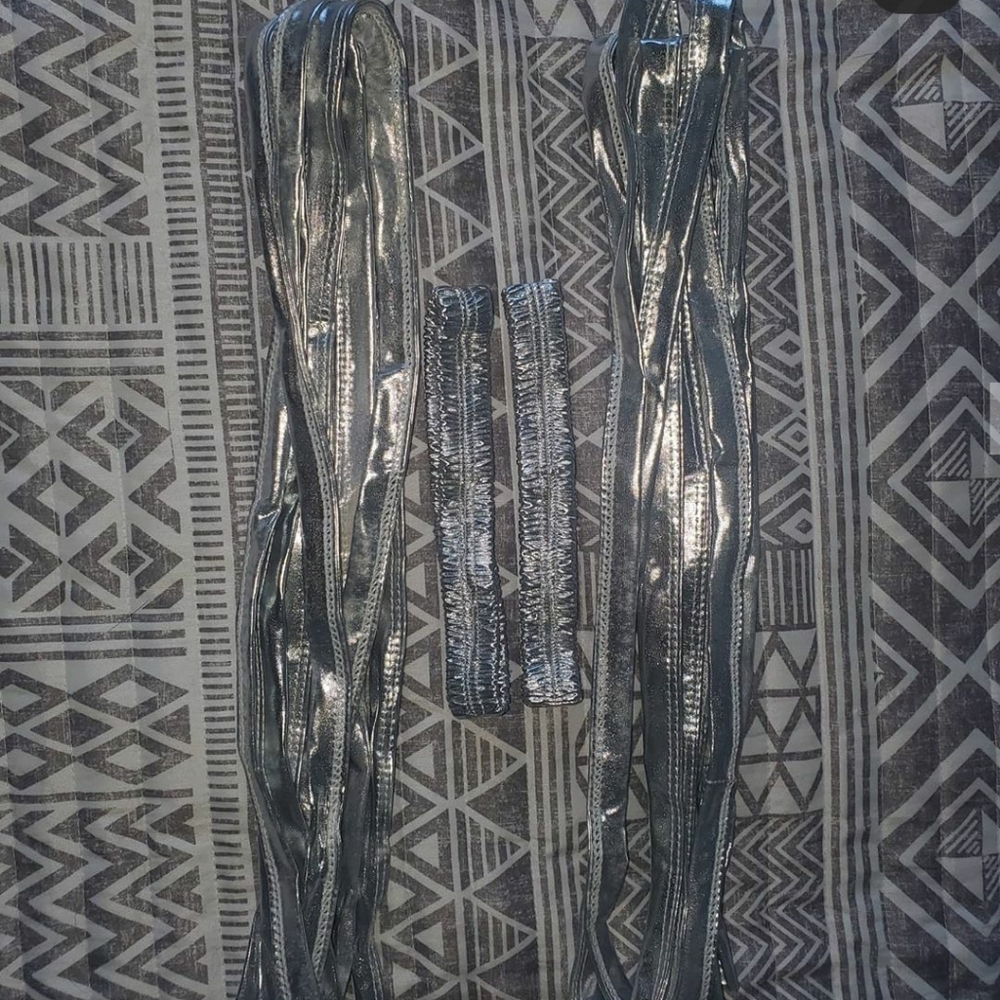 Silver Metallic Leg Wraps